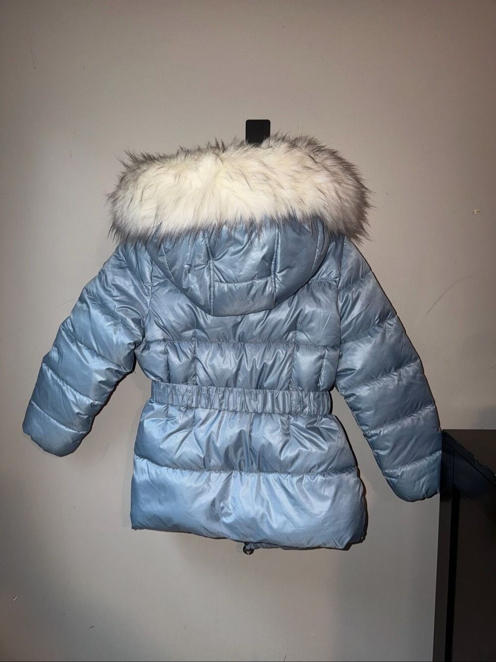 Michael Kors Little Girls hooded Heavy Weight Stadium puffer Jacket light blue S - Picture 5 of 5